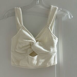 Cutout Knot-Front Crop Tank Top